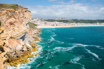 Beautiful and wild coast of Nazare, Portugal