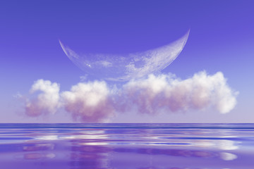 moon on clouds