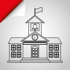 Sticker - school building icon design 