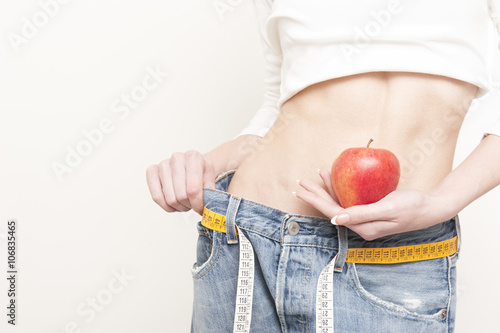 Fotografía El éxito de la dieta y el concepto de la pérdida de peso