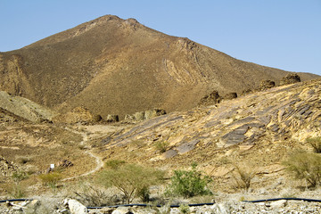 hills of jabal shams in northern oman