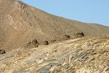 hills of jabal shams in northern oman