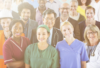 Poster - Group of Diverse People with Various Occupations Concept
