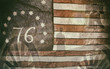 Bennington Flag Americana. Associated with the American Revolution Battle of Bennington, where it gets its name. With silhouettes of a solider, canon and the liberty bell.
