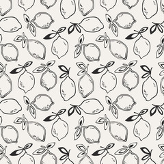 Aufkleber - seamless pattern with lemon fruits