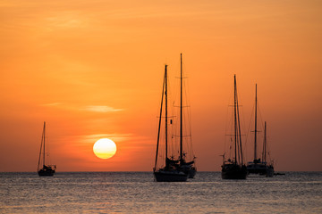 Poster - Boat sunset