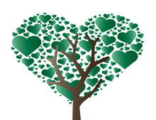 The Heart Tree Sign Vector 