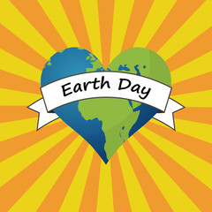 Wall Mural - Illustration for Earth Day earth in form of heart