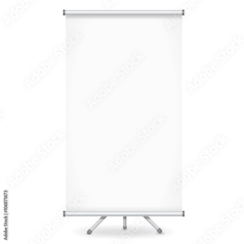 Blank Roll Up Banner Display On White Background Buy This Stock