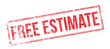 Free Estimate red rubber stamp on white
