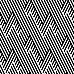 Vector seamless texture. Geometric abstract background. Monochrome repeating pattern of broken lines.