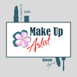Makeup artist Logo with flower
