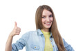 © stas_80 - beautiful smiling girl holding thumb up