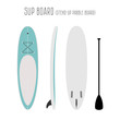 Vector surf sup board with three sides