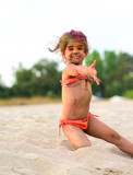 Cute young little girl smiling with colorful body Stock Photo | Adobe ...