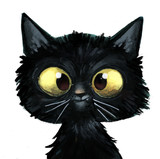 Fototapeta Koty - gato negro ilustracion