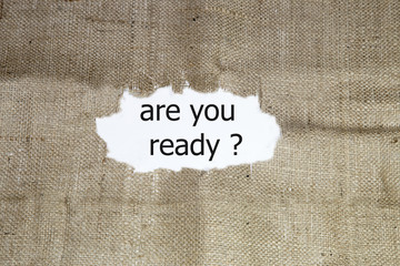 Wall Mural - the question are you ready word written under brown torn burlap