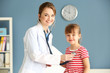 © Africa Studio - Doctor examining girl with stethoscope in the office