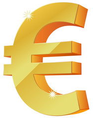 Wall Mural - Gold Euro currency symbol vector image