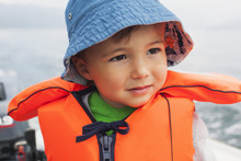 Boy Enjoying Boat Ride