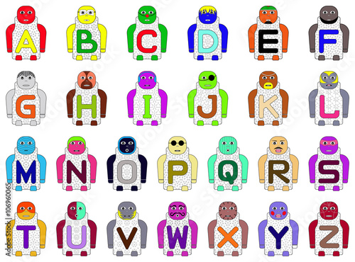 Alphabetical Standing Children S Names A Z 26 Children S Names Stock Illustration Adobe Stock