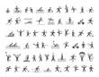 © karpenko_ilia - Vector sports icons set. Hatching shapes athletes.