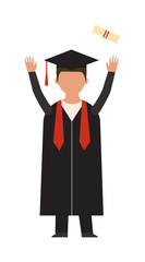 Wall Mural - Graduation vector education people successful students knowledge school or university or college infographic concept