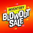 Inventory Blowout Sale banner. Special offer, big sale, clearance