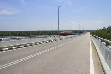 Rural road highway for speed drive journey, empty freedom bridge route for motion trip