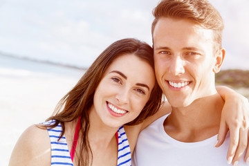 Romantic young couple on the beach