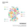 Map Of Germany Infographic design template with gear chain