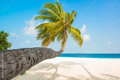 Fotomural Sand beach and ocean wave, South Male Atoll. Maldives