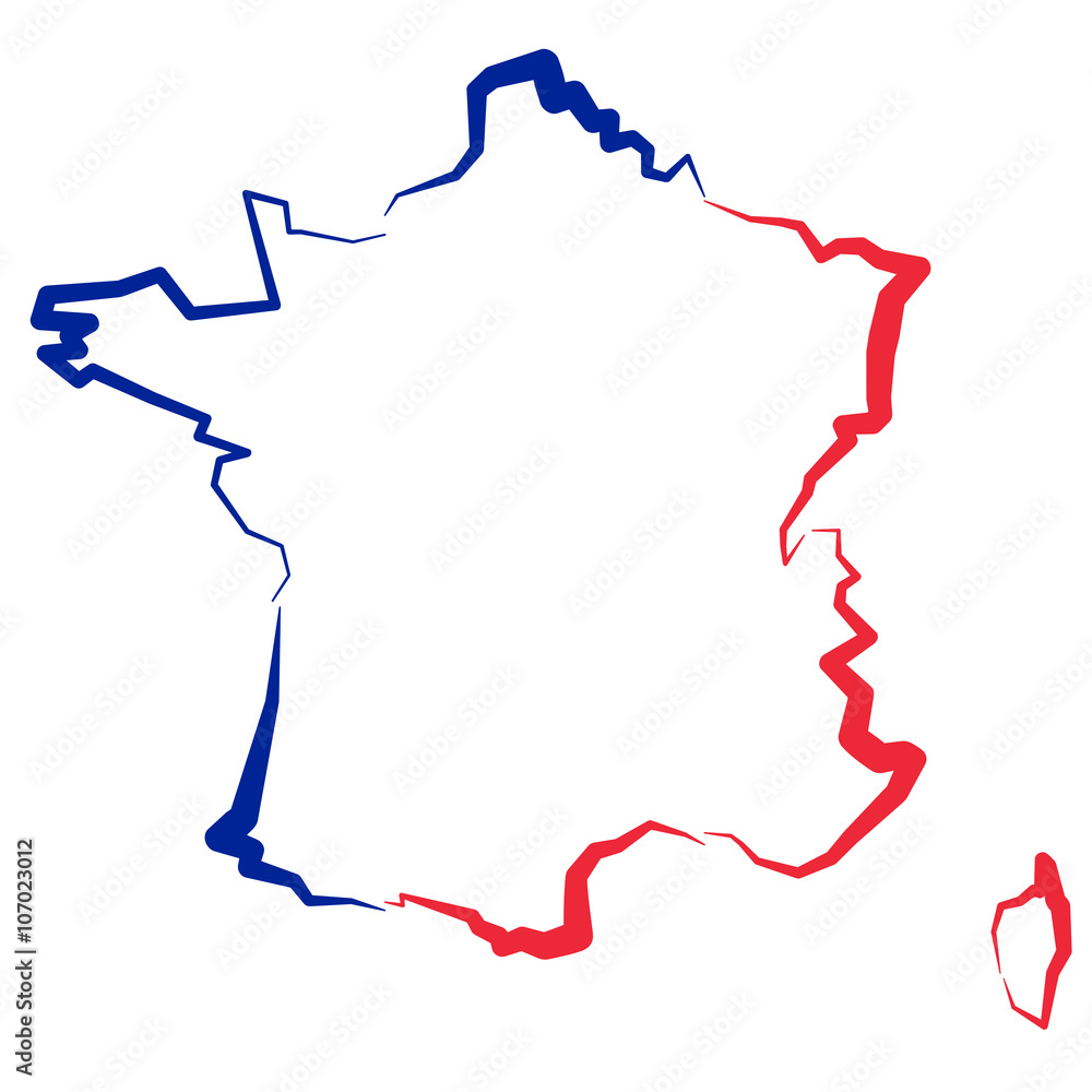 Francja - mapa - obrazy, fototapety, plakaty 
