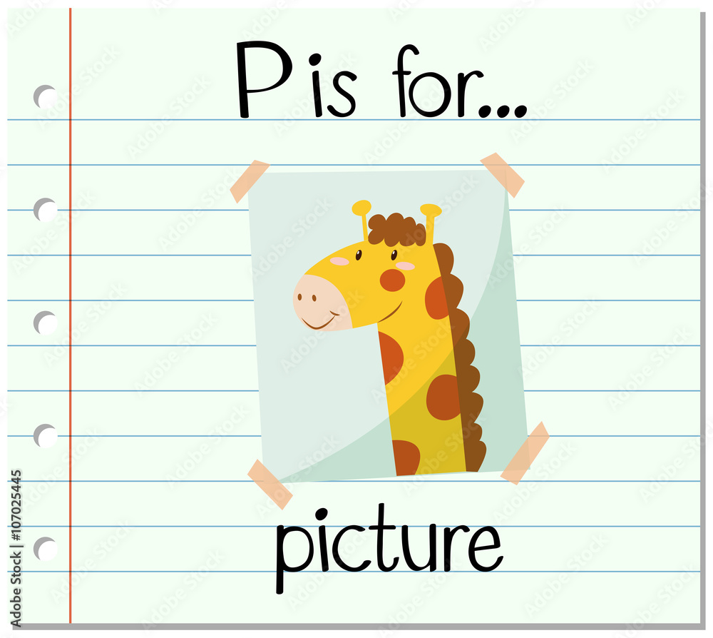 Flashcard letter P is for picture Stock Vector | Adobe Stock