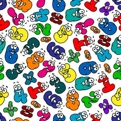 Wall Mural - Cartoon bubble numbers seamless pattern