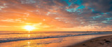 Fototapeta Zachód słońca - Beautiful sunset at the beach