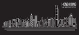 Fototapeta  - Cityscape Building Line art Vector Illustration design Hong kong city