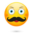 © Stock Vector One - Emoticon with mustache. Isolated vector illustration on white background