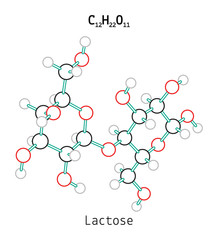 Canvas Print - C12H22O11 Lactose molecule