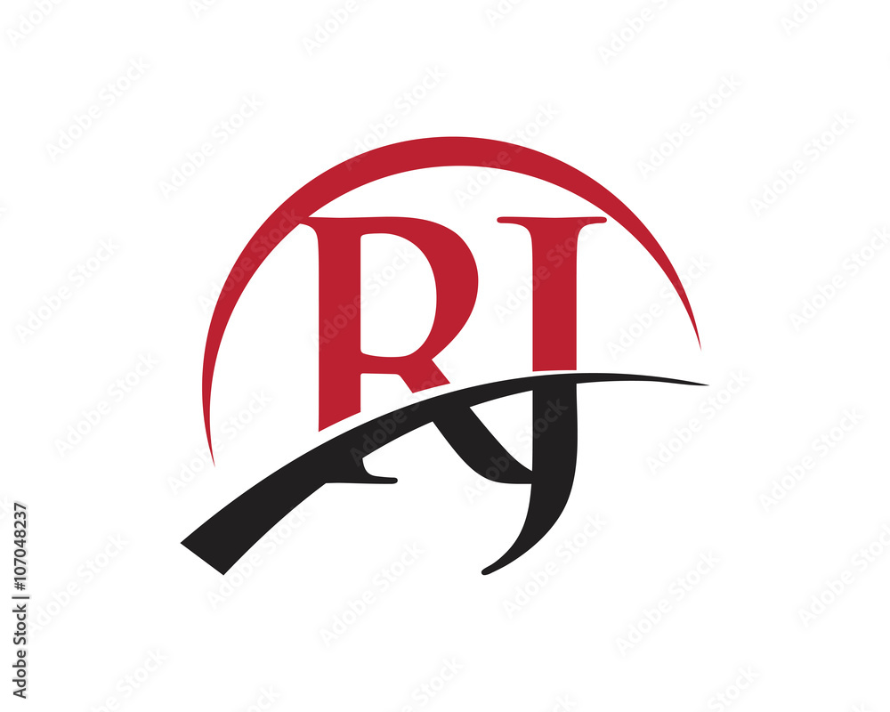 Red Rj Logo RJ red letter logo swoosh Stock Vector | Adobe Stock