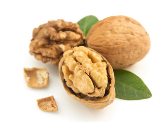 Poster - walnuts on white background