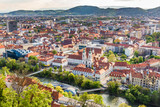 Fototapeta Na drzwi - Aerial View Of City Center - Graz, Styria, Austria