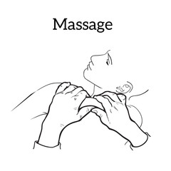 Wall Mural - Hand massage, back massage, body massage. Types of massage. Set with image of massage. Hand massage. Massage therapy. Therapeutic manual massage. Relaxing therapy. Massage vector icons. Relaxation