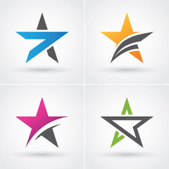 four colorful star icons