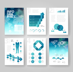 Wall Mural - Business brochure template with infographics