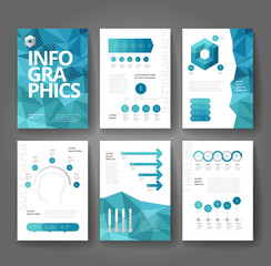 Wall Mural - Business brochure template with infographics