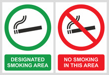 No Smoking And Smoking Area Labels