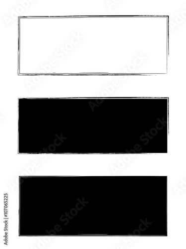 Fotografie, Obraz Grunge black frame vector background set