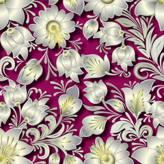 Wall Mural - abstract vintage seamless floral ornament