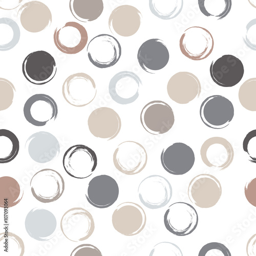 Naklejka na drzwi Cute vector seamless pattern . Brush strokes, circles. Endless texture can be used for printing onto fabric or paper